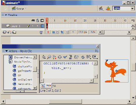 Анимация при помощи ActionScript.