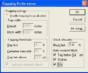 Диалоговое окно InRIP Trapping Information
